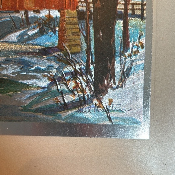 Vintage Phil Austin Framed Etched Foil Summer Haven Print signed. 8x10 - Picture 6 of 7